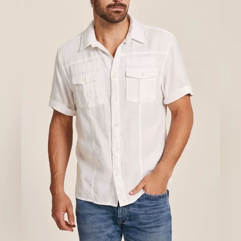 JACHS Just A Cheap Shirt Men’s White 100% Linen Button Down XL